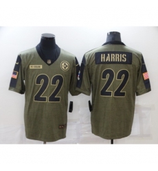 Men's Pittsburgh Steelers #22 Najee Harris Nike Olive 2021 Salute To Service Limited Player Jersey