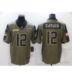 Men's New York Jets #12 Joe Namath Nike Olive 2021 Salute To Service Limited Player Jersey