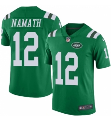 Men's Nike New York Jets #12 Joe Namath Limited Green Rush Vapor Untouchable NFL Jersey