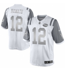 Men's Nike New York Jets #12 Joe Namath Limited White Platinum NFL Jersey