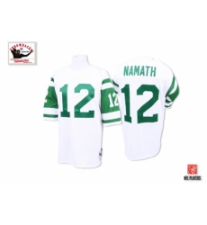 Mitchell and Ness New York Jets #12 Joe Namath White Stitched Authentic Throwback NFL Jersey