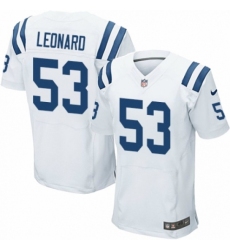 Men's Nike Indianapolis Colts #53 Darius Leonard Elite White NFL Jersey