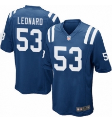 Men's Nike Indianapolis Colts #53 Darius Leonard Game Royal Blue Team Color NFL Jersey