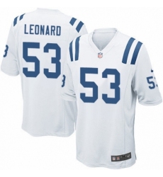 Men's Nike Indianapolis Colts #53 Darius Leonard Game White NFL Jersey