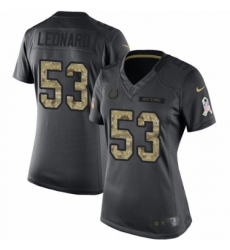 Women's Nike Indianapolis Colts #53 Darius Leonard Limited Black 2016 Salute to Service NFL Jersey