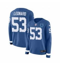 Women's Nike Indianapolis Colts #53 Darius Leonard Limited Blue Therma Long Sleeve NFL Jersey