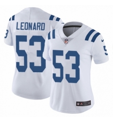 Women's Nike Indianapolis Colts #53 Darius Leonard White Vapor Untouchable Elite Player NFL Jersey