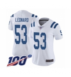 Women's Nike Indianapolis Colts #53 Darius Leonard White Vapor Untouchable Limited Player 100th Season NFL Jersey