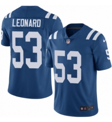 Youth Nike Indianapolis Colts #53 Darius Leonard Royal Blue Team Color Vapor Untouchable Limited Player NFL Jersey