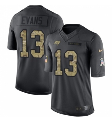 Men's Nike Tampa Bay Buccaneers #13 Mike Evans Limited Black 2016 Salute to Service NFL Jersey