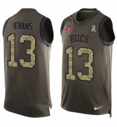 Men's Nike Tampa Bay Buccaneers #13 Mike Evans Limited Green Salute to Service Tank Top NFL Jersey