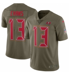 Men's Nike Tampa Bay Buccaneers #13 Mike Evans Limited Olive 2017 Salute to Service NFL Jersey