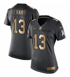 Women's Nike Tampa Bay Buccaneers #13 Mike Evans Limited Black/Gold Salute to Service NFL Jersey