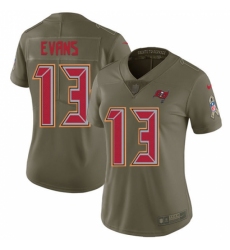Women's Nike Tampa Bay Buccaneers #13 Mike Evans Limited Olive 2017 Salute to Service NFL Jersey
