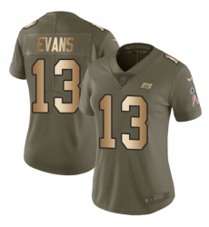 Women's Nike Tampa Bay Buccaneers #13 Mike Evans Limited Olive/Gold 2017 Salute to Service NFL Jersey