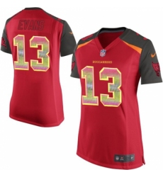 Women's Nike Tampa Bay Buccaneers #13 Mike Evans Limited Red Strobe NFL Jersey