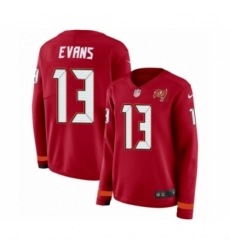 Women's Nike Tampa Bay Buccaneers #13 Mike Evans Limited Red Therma Long Sleeve NFL Jersey