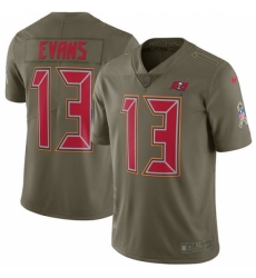 Youth Nike Tampa Bay Buccaneers #13 Mike Evans Limited Olive 2017 Salute to Service NFL Jersey