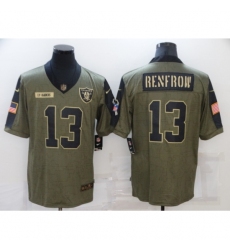 Men's Las Vegas Raiders #13 Hunter Renfrow Nike Olive 2021 Salute To Service Limited Player Jersey