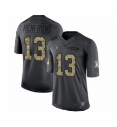 Men's Oakland Raiders #13 Hunter Renfrow Limited Black 2016 Salute to Service Football Jersey