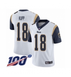 Men's Los Angeles Rams #18 Cooper Kupp White Vapor Untouchable Limited Player 100th Season Football Jersey