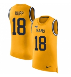 Men's Nike Los Angeles Rams #18 Cooper Kupp Limited Gold Rush Player Name & Number Tank Top NFL Jersey