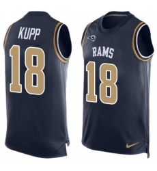 Men's Nike Los Angeles Rams #18 Cooper Kupp Limited Navy Blue Player Name & Number Tank Top NFL Jersey