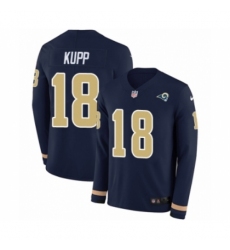 Men's Nike Los Angeles Rams #18 Cooper Kupp Limited Navy Blue Therma Long Sleeve NFL Jersey