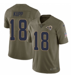 Men's Nike Los Angeles Rams #18 Cooper Kupp Limited Olive 2017 Salute to Service NFL Jersey