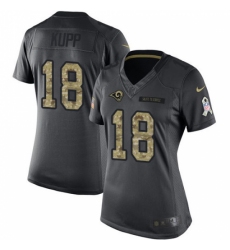 Women's Nike Los Angeles Rams #18 Cooper Kupp Limited Black 2016 Salute to Service NFL Jersey
