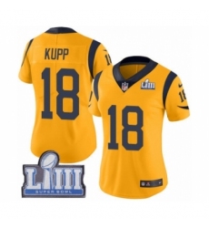 Women's Nike Los Angeles Rams #18 Cooper Kupp Limited Gold Rush Vapor Untouchable Super Bowl LIII Bound NFL Jersey