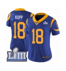 Women's Nike Los Angeles Rams #18 Cooper Kupp Royal Blue Alternate Vapor Untouchable Limited Player Super Bowl LIII Bound NFL Jersey