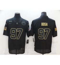 Men's Los Angeles Chargers #97 Joey Bosa Black Nike 2020 Salute To Service Limited Jersey