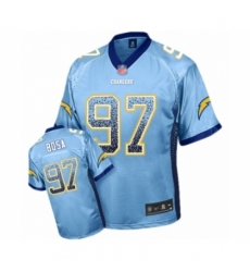 Men's Los Angeles Chargers #97 Joey Bosa Elite Electric Blue Drift Fashion Football Jersey
