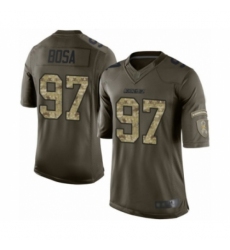 Men's Los Angeles Chargers #97 Joey Bosa Elite Green Salute to Service Football Jersey