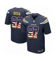 Men's Los Angeles Chargers #97 Joey Bosa Elite Navy Blue Home USA Flag Fashion Football Jersey