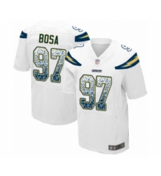 Men's Los Angeles Chargers #97 Joey Bosa Elite White Road Drift Fashion Football Jersey