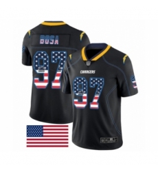 Men's Los Angeles Chargers #97 Joey Bosa Limited Black Rush USA Flag Football Jersey