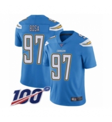 Men's Nike Los Angeles Chargers #97 Joey Bosa Electric Blue Alternate Vapor Untouchable Limited Player 100th Season NFL Jersey