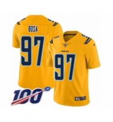Men's Nike Los Angeles Chargers #97 Joey Bosa Limited Gold Inverted Legend 100th Season NFL Jersey