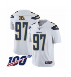 Men's Nike Los Angeles Chargers #97 Joey Bosa White Vapor Untouchable Limited Player 100th Season NFL Jersey