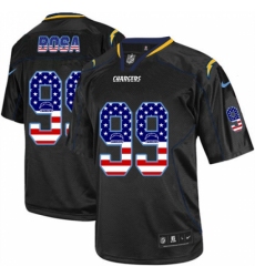 Men's Nike Los Angeles Chargers #99 Joey Bosa Elite Black USA Flag Fashion NFL Jersey