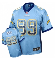 Men's Nike Los Angeles Chargers #99 Joey Bosa Elite Electric Blue Drift Fashion NFL Jersey