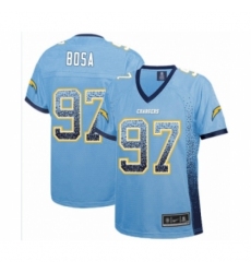 Women's Los Angeles Chargers #97 Joey Bosa Elite Electric Blue Drift Fashion Football Jersey