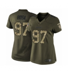 Women's Los Angeles Chargers #97 Joey Bosa Elite Green Salute to Service Football Jersey