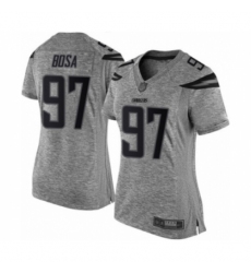 Women's Los Angeles Chargers #97 Joey Bosa Limited Gray Gridiron Football Jersey