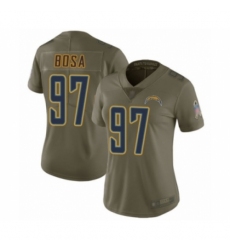Women's Los Angeles Chargers #97 Joey Bosa Limited Olive 2017 Salute to Service Football Jersey
