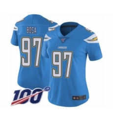 Women's Nike Los Angeles Chargers #97 Joey Bosa Electric Blue Alternate Vapor Untouchable Limited Player 100th Season NFL Jersey