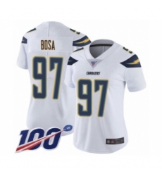 Women's Nike Los Angeles Chargers #97 Joey Bosa White Vapor Untouchable Limited Player 100th Season NFL Jersey