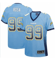 Women's Nike Los Angeles Chargers #99 Joey Bosa Elite Electric Blue Drift Fashion NFL Jersey